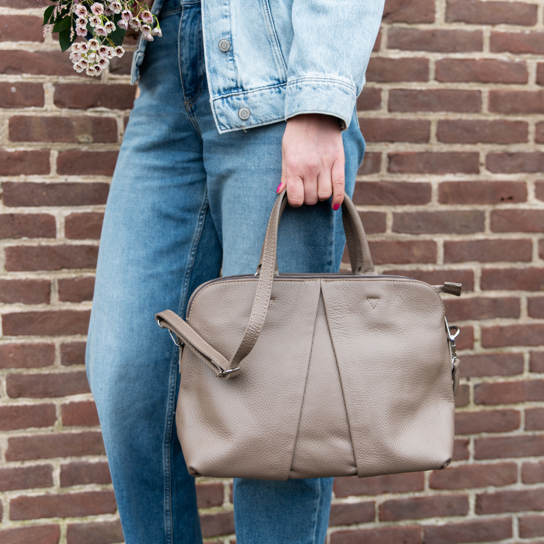 Hand / Shoulder bag Dione | Dark Taupe