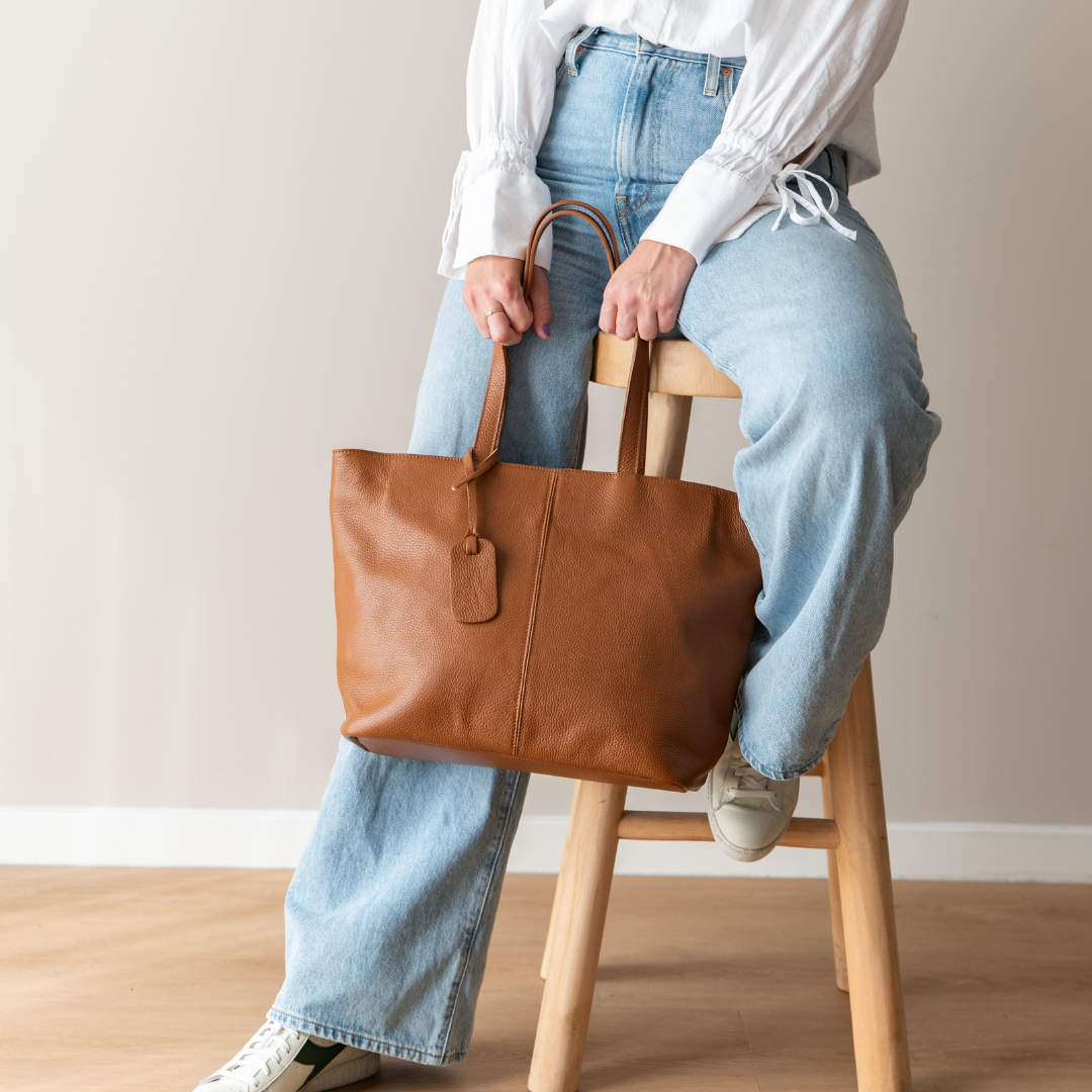 Leder Shopper Diede | Camel