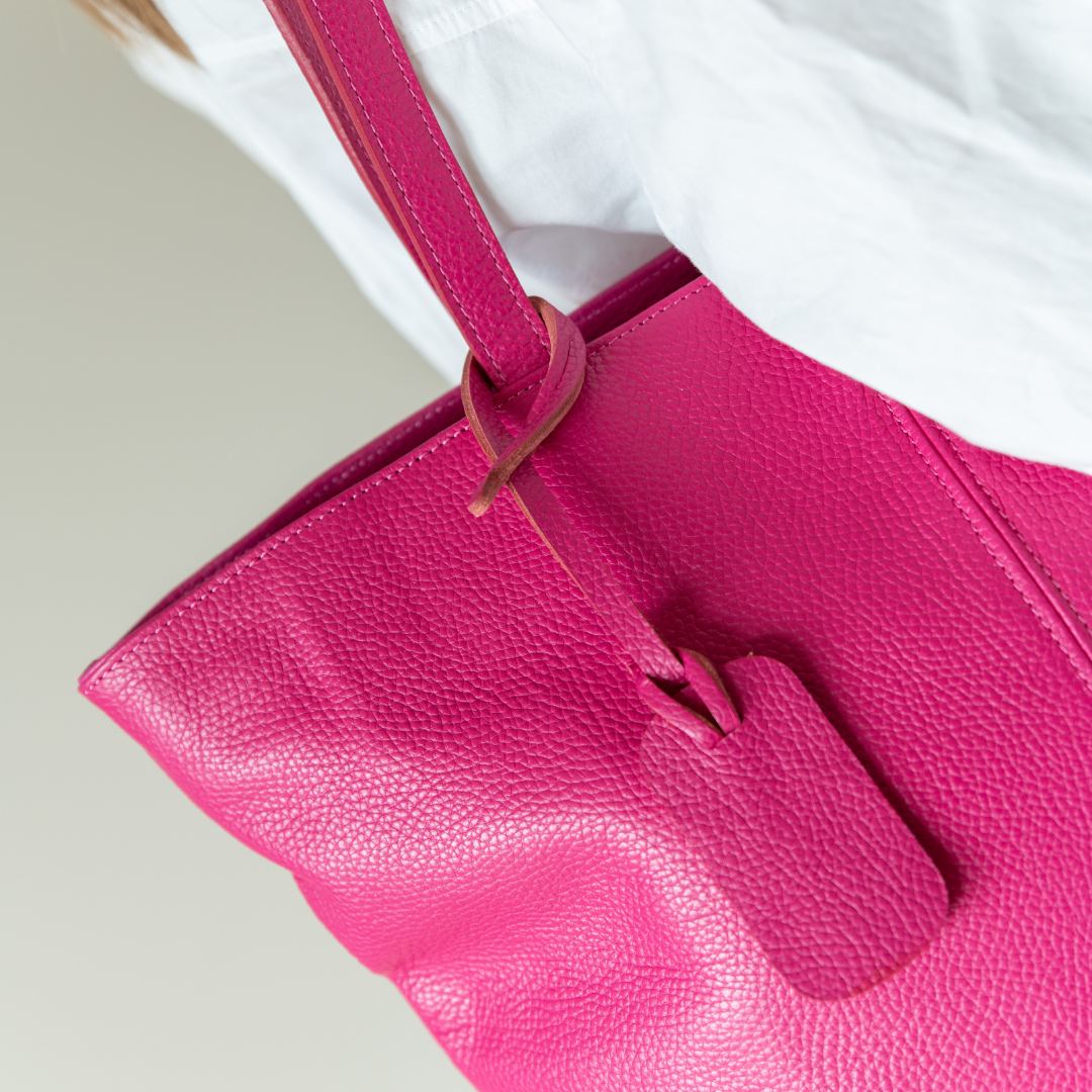 Leder Shopper Diede | Fuchsia