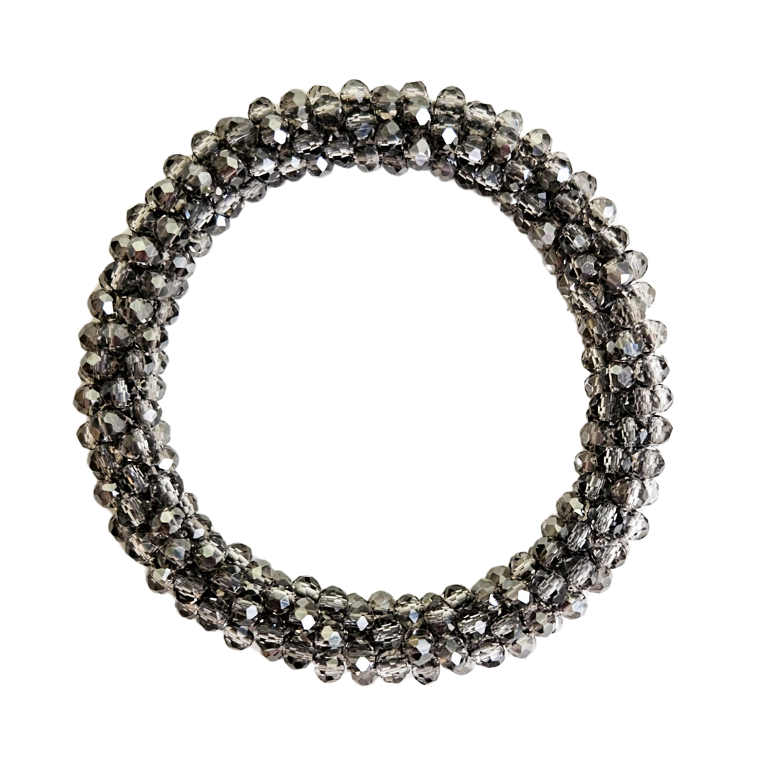 Facet Rol Armband | Transparant Grey