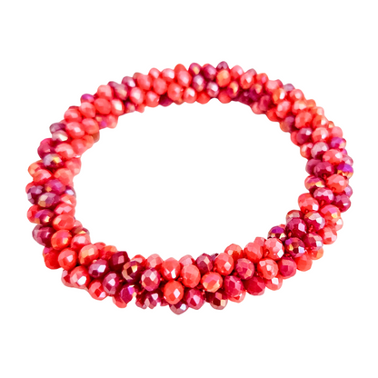 Roll On Facet Armband | Red Mix