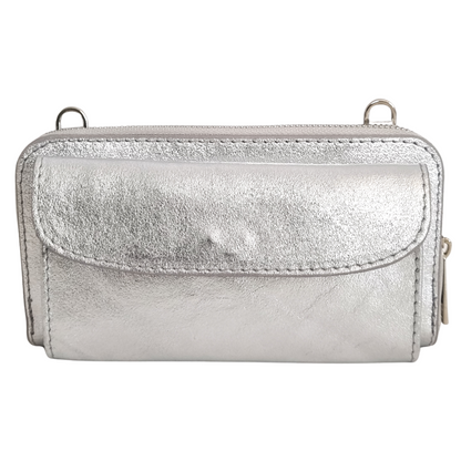 SAMPLE | Schoudertas - Portemonnee Feline | Zilver Metallic