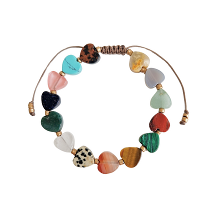 Armband Natuursteen Hartjes | Mix Color