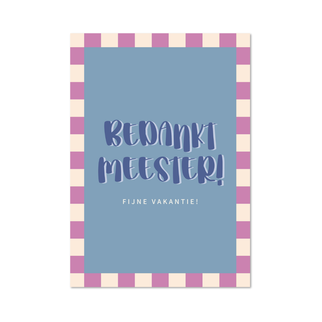 Kaart Bedankt Meester