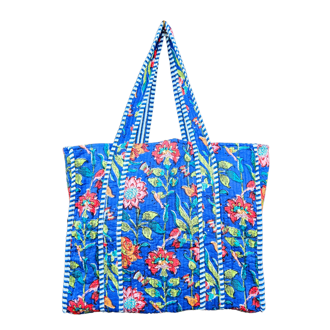 Tote Bag Veerle | Kobalt Flowers