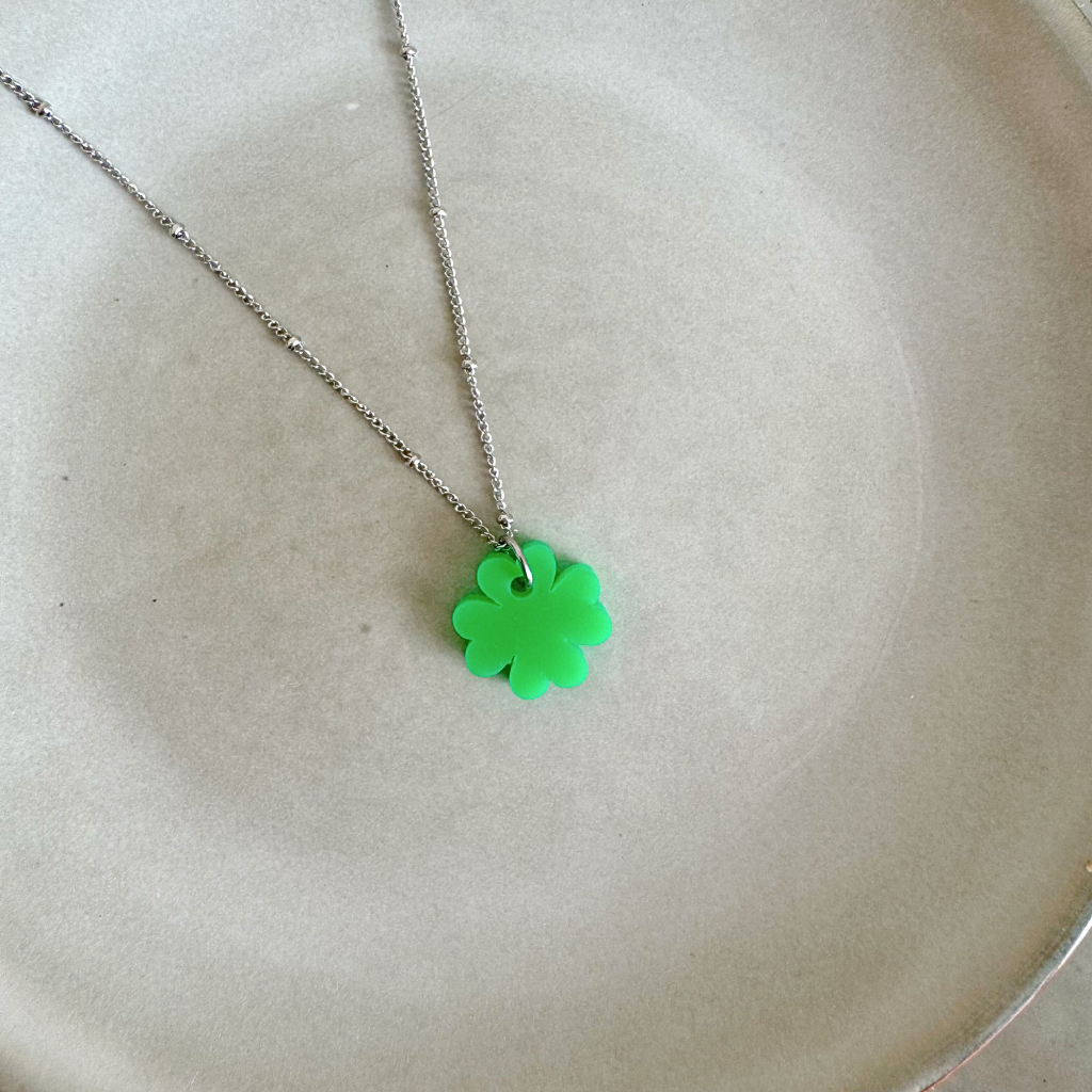 Ketting Lume Charms | Klavertje Green Silver