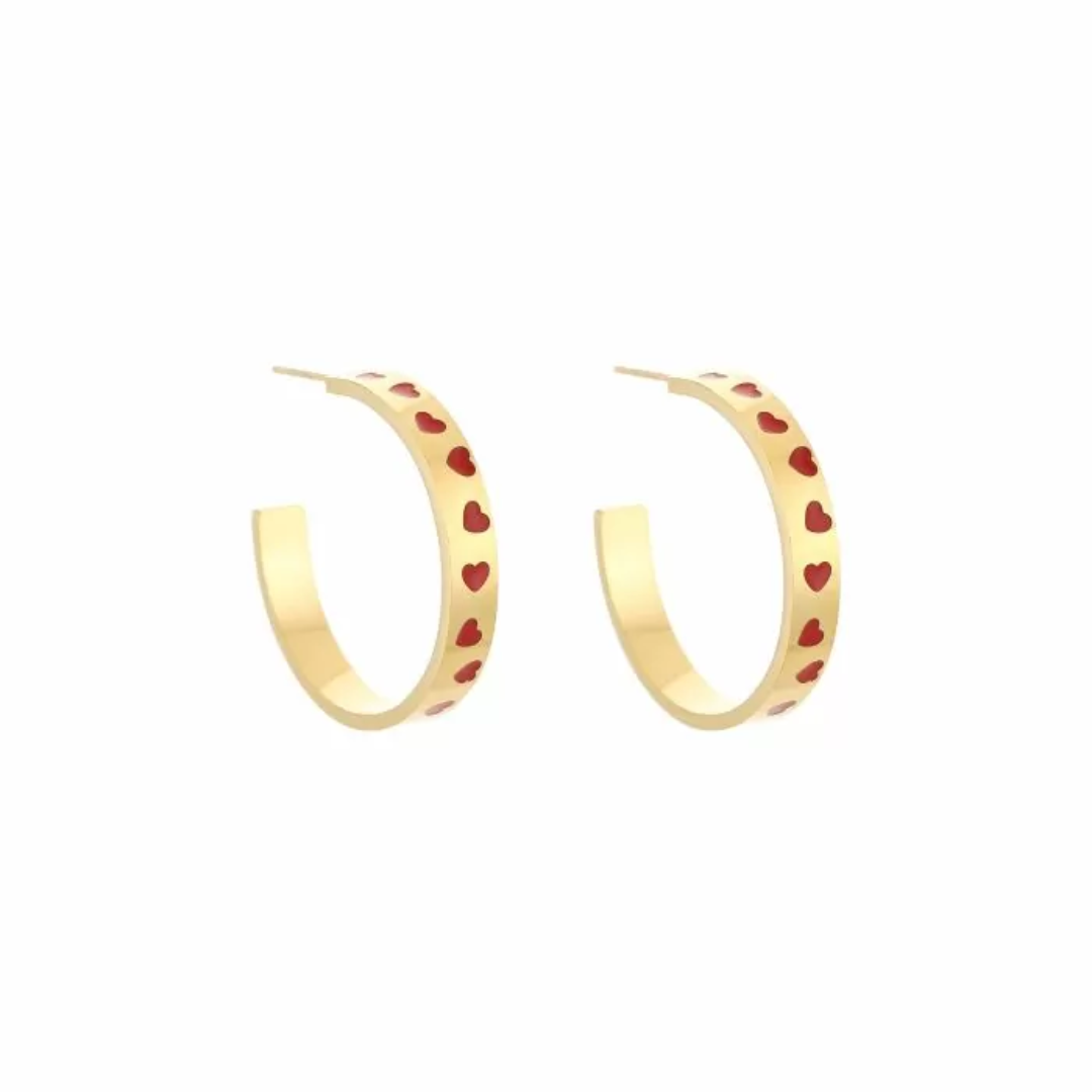 Ohrringe Herzen | Rotgold