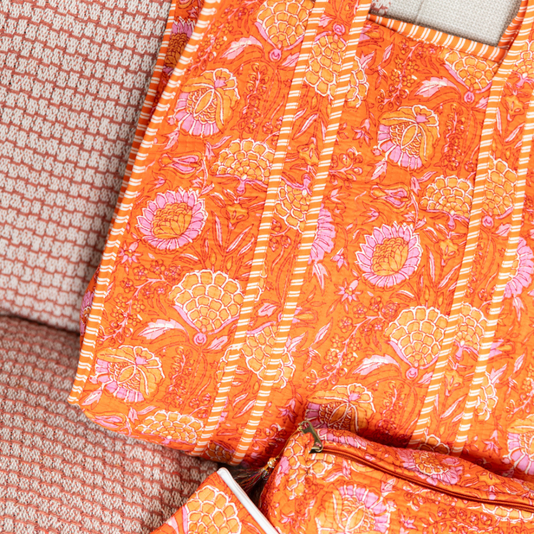 Tote Bag Veerle | Flowers Oranje