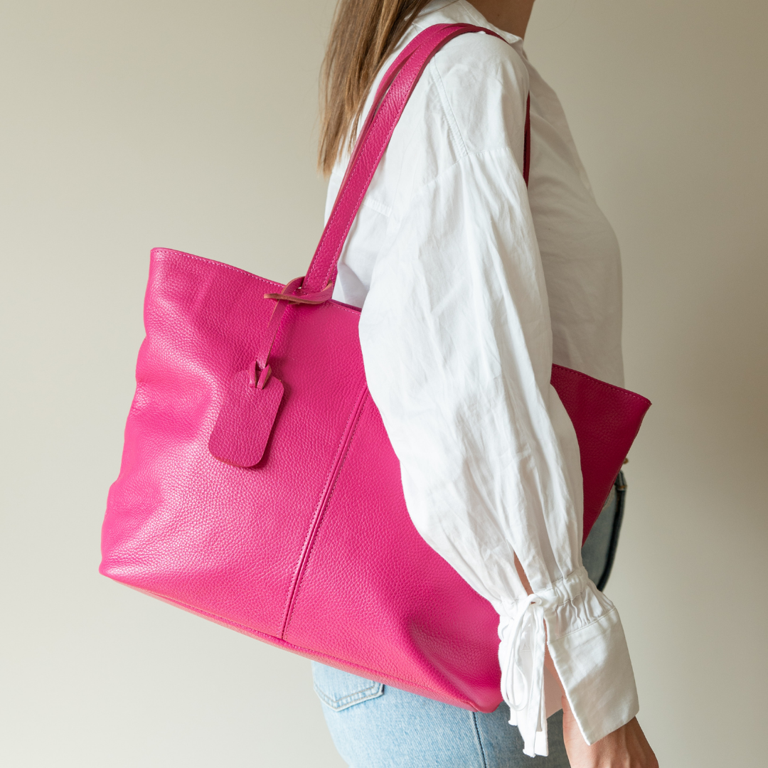 Leder Shopper Diede | Fuchsia