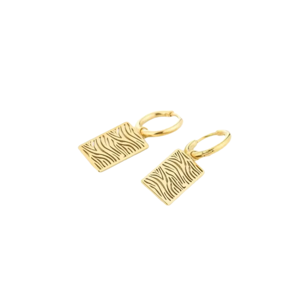 Ohrringe mit Zebra-Print | Gold