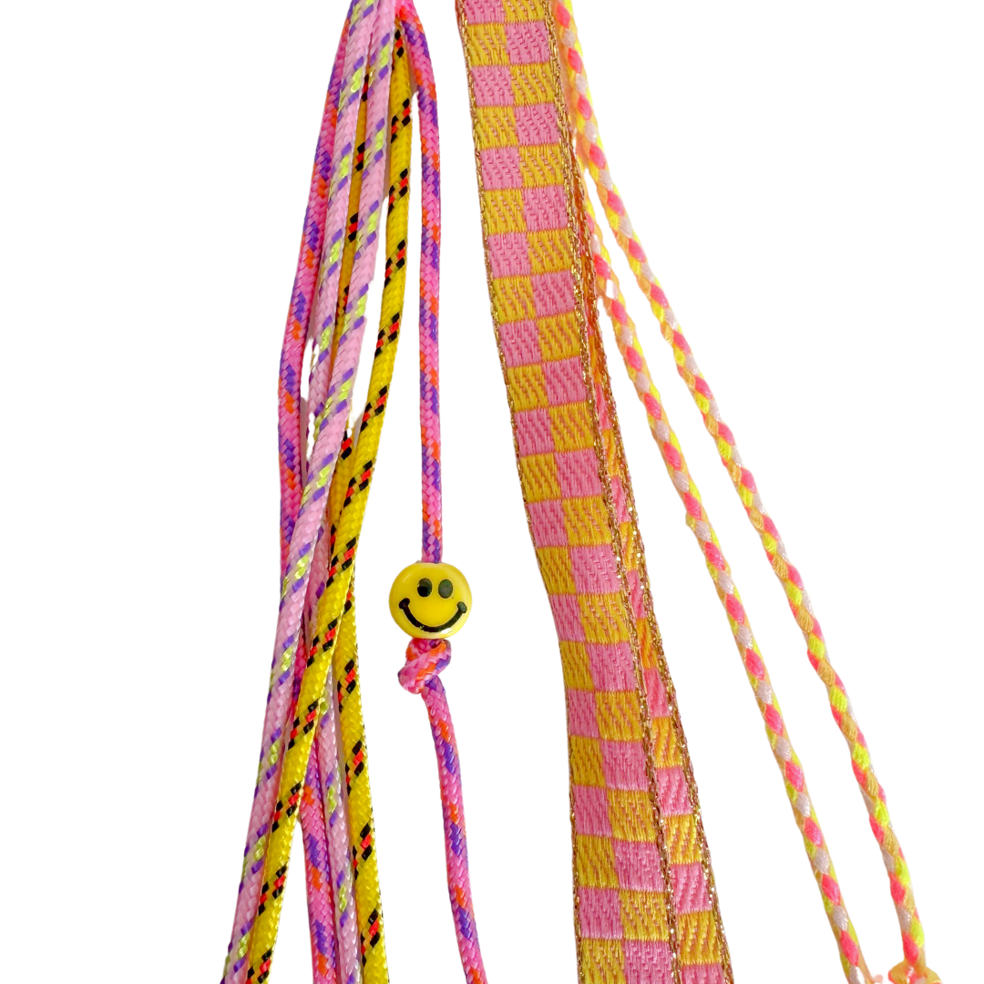 Telefonkabel kurz | Fuchsia-Türkis