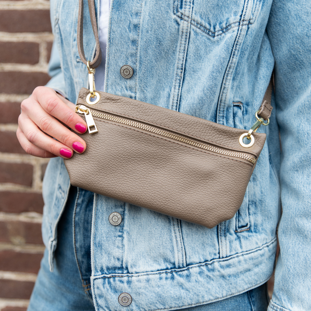 Shoulder/Phone bag Birte | Dark Taupe