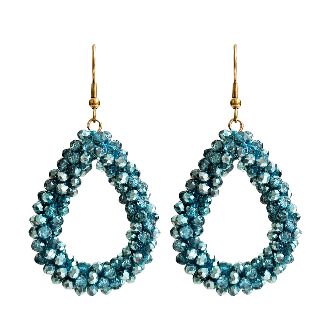 Earrings Drop Facet | Sea Green