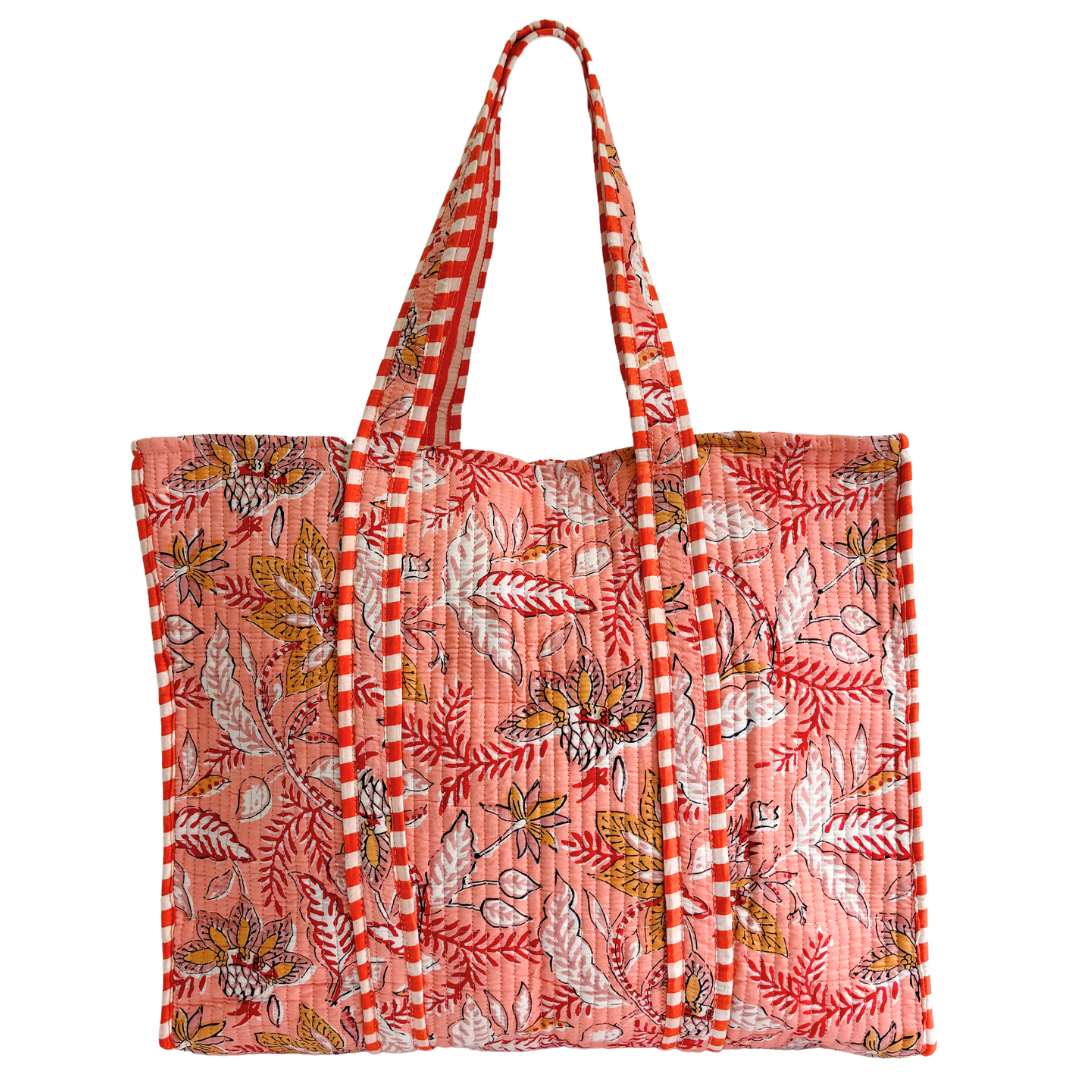 Tote Bag Veerle | Flowers Peach Fuzz