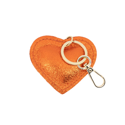 Keyring Leather | Orange Metallic