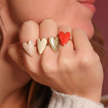 Ring Hart | Pearl Rood Zilver