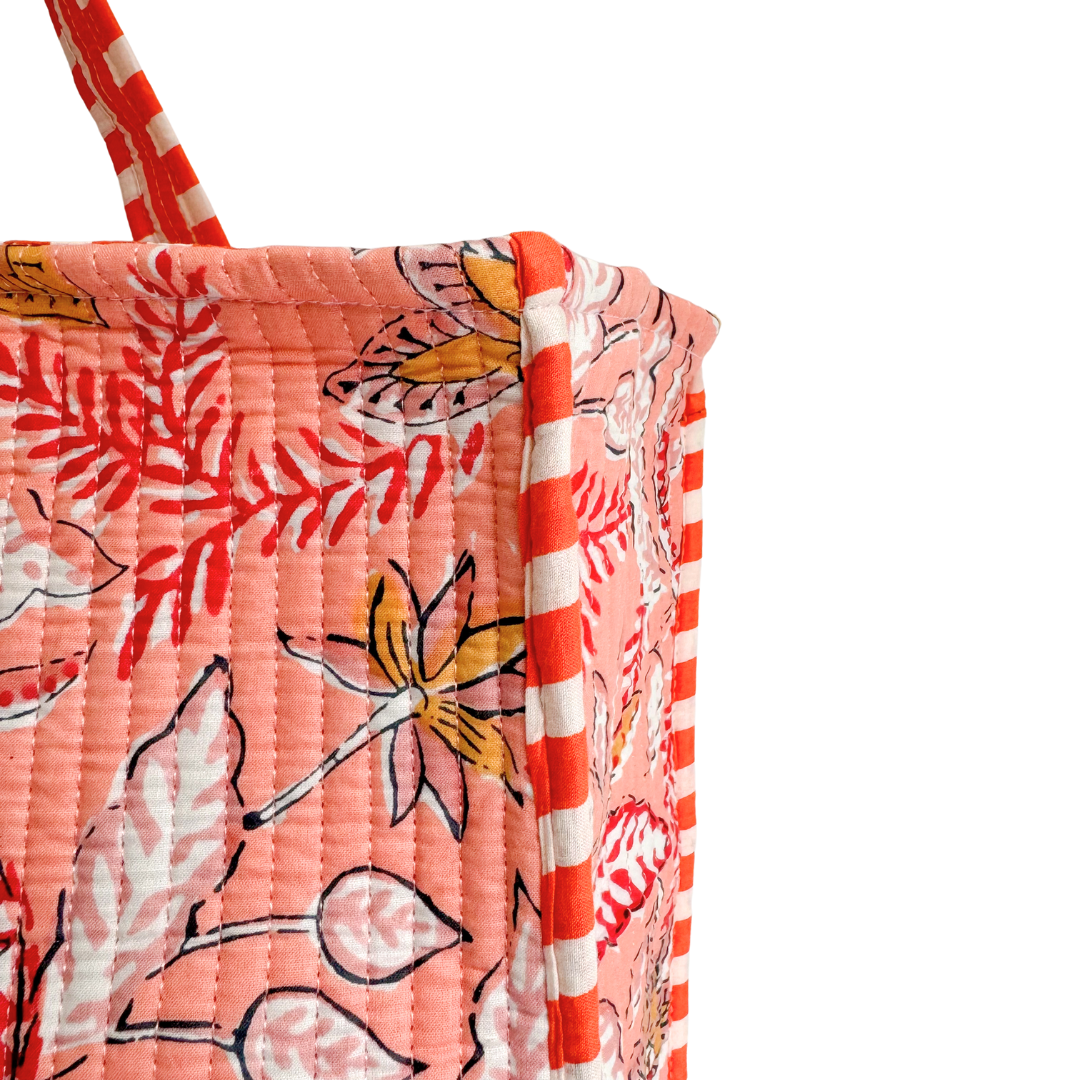 Tote Bag Veerle | Flowers Peach Fuzz