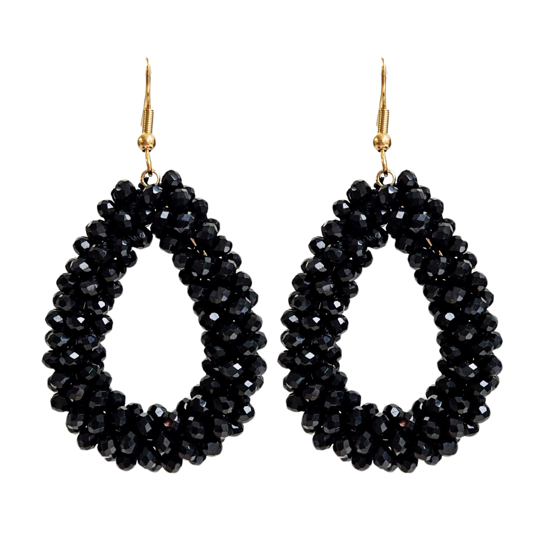 Oorbellen Druppel Facet | Black