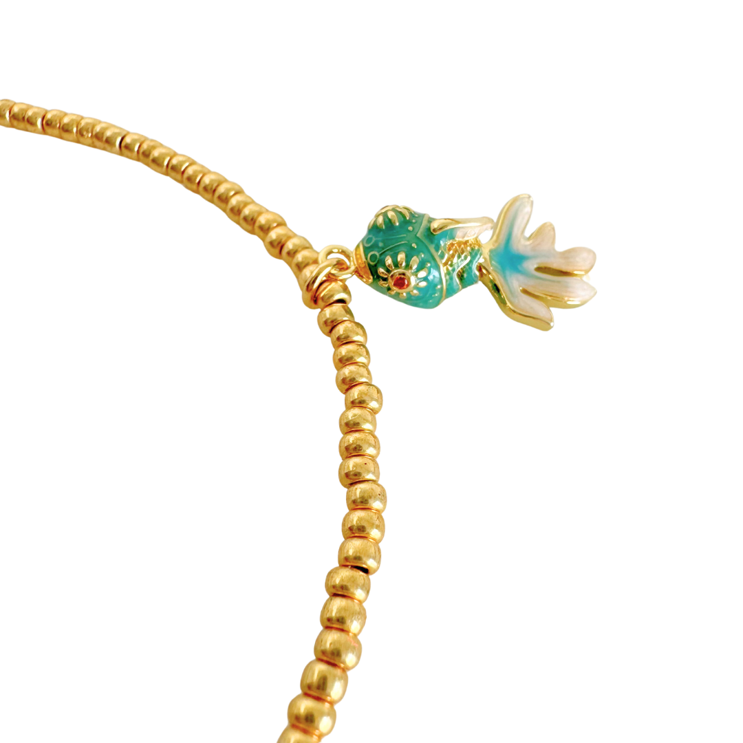Ketting Lucky Fish Charm | Emerald Wave