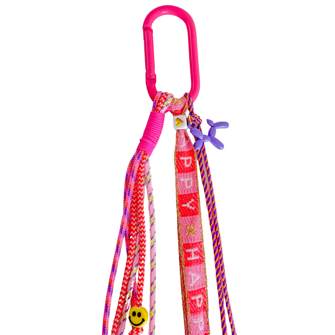 Telefonkabel kurz | Fuchsia-Türkis
