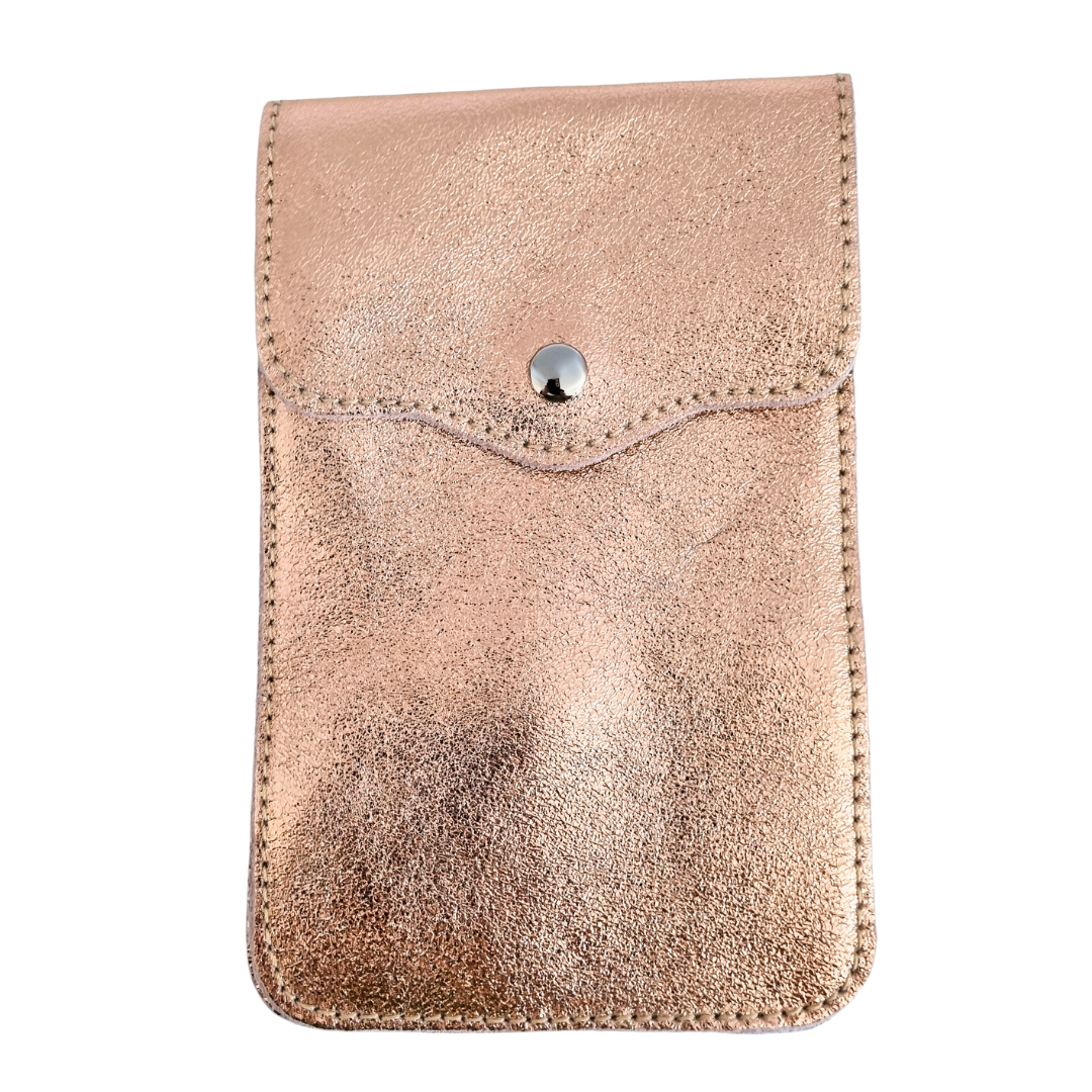 Handytasche Maike (Leder) 2 Fächer | Rosé Metallic