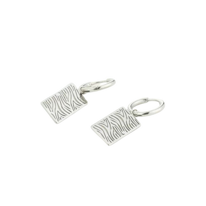 Oorbellen Zebraprint | Zilver