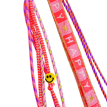 Telefonkabel kurz | Fuchsia-Türkis