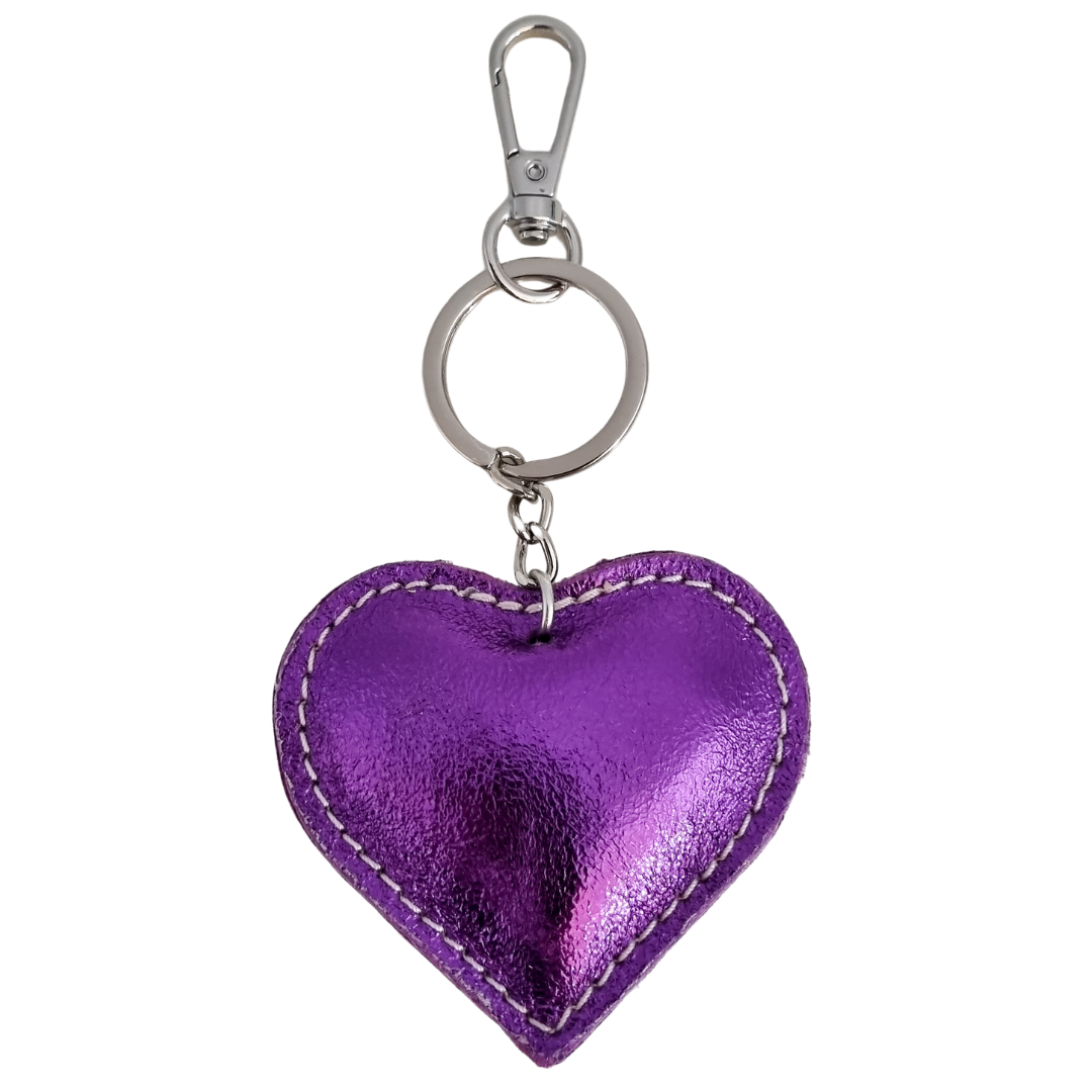 Heart Keychain | Purple Metallic