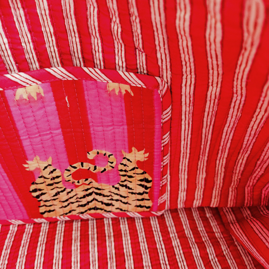 Tote Bag Veerle | Fuchsia Rood Tijger