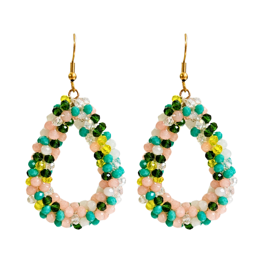 Earrings Drop Facet | Mix Green