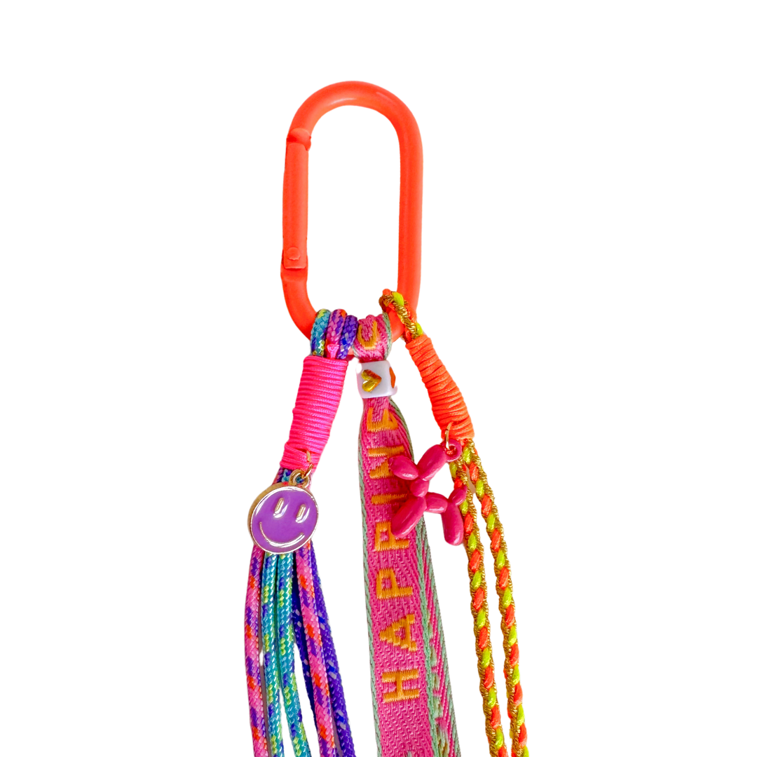 Telefonkabel kurz | Fuchsia-Türkis