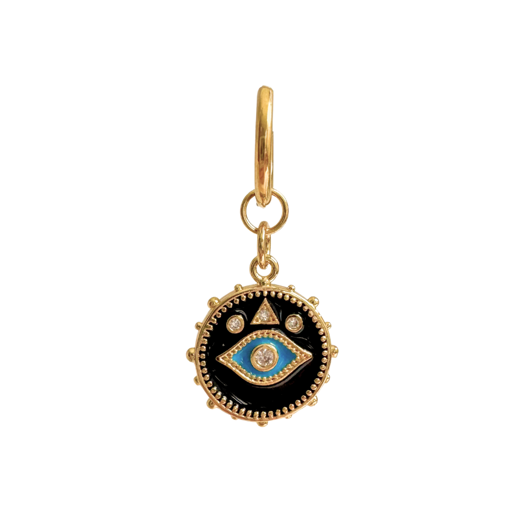 Einzelner Ohrring Lucky Eye Schwarz