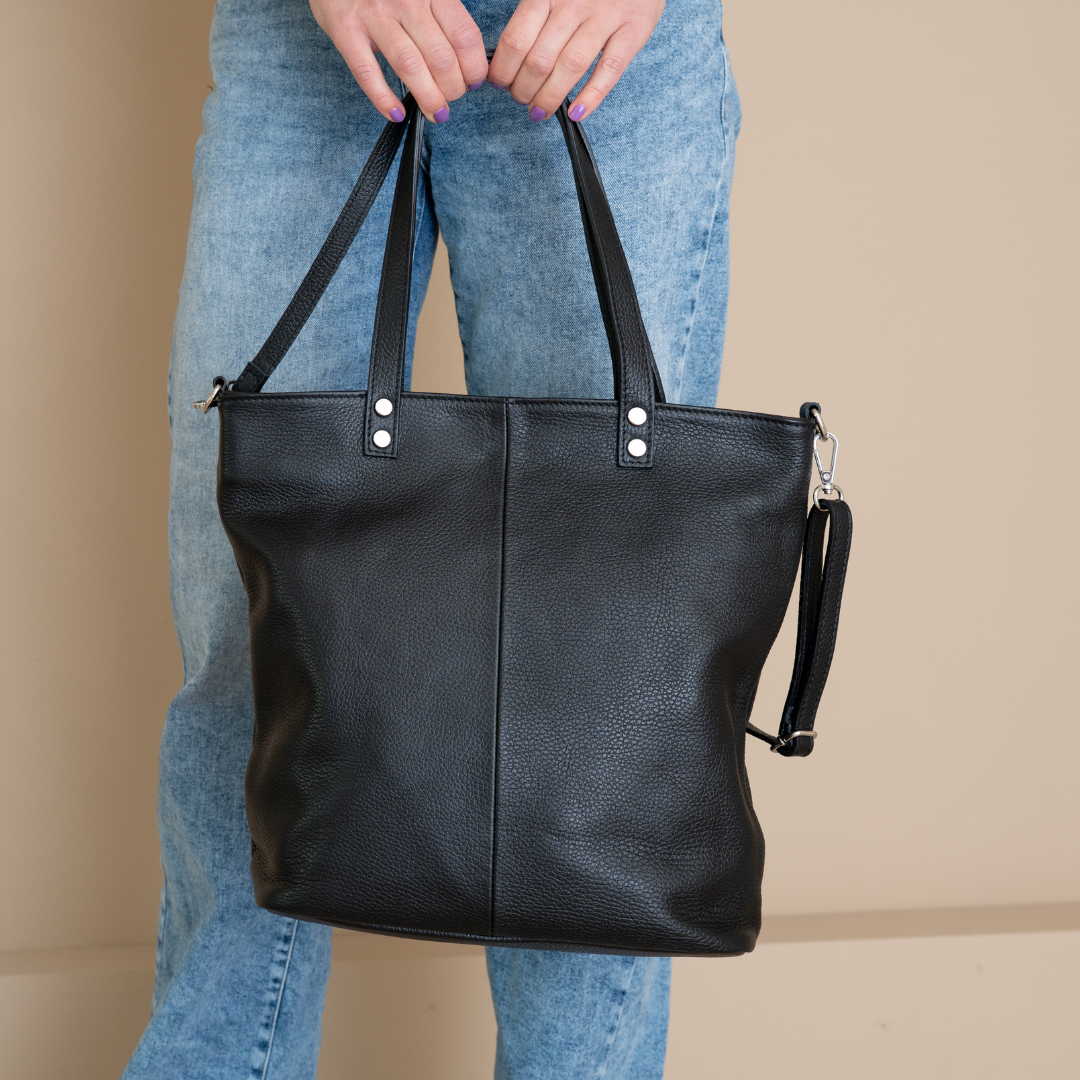 Leather Shopper Dore | Black