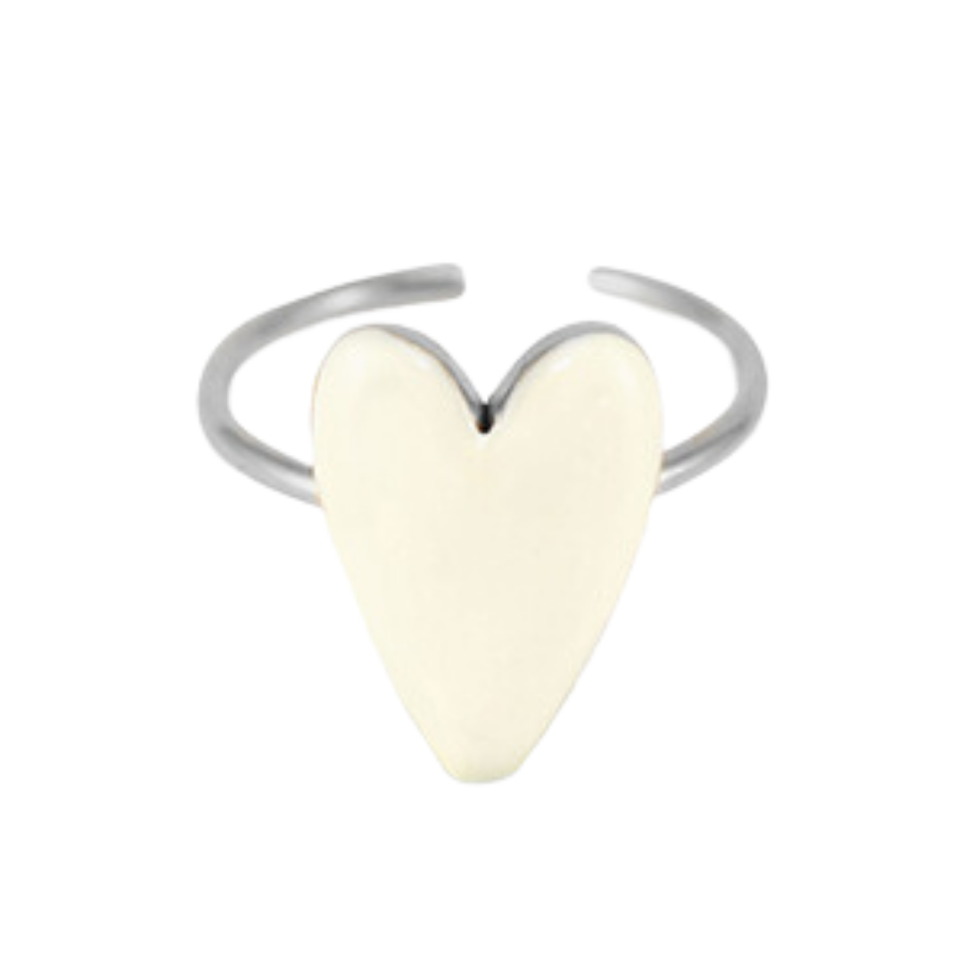 Ring Hart | Ivory Zilver