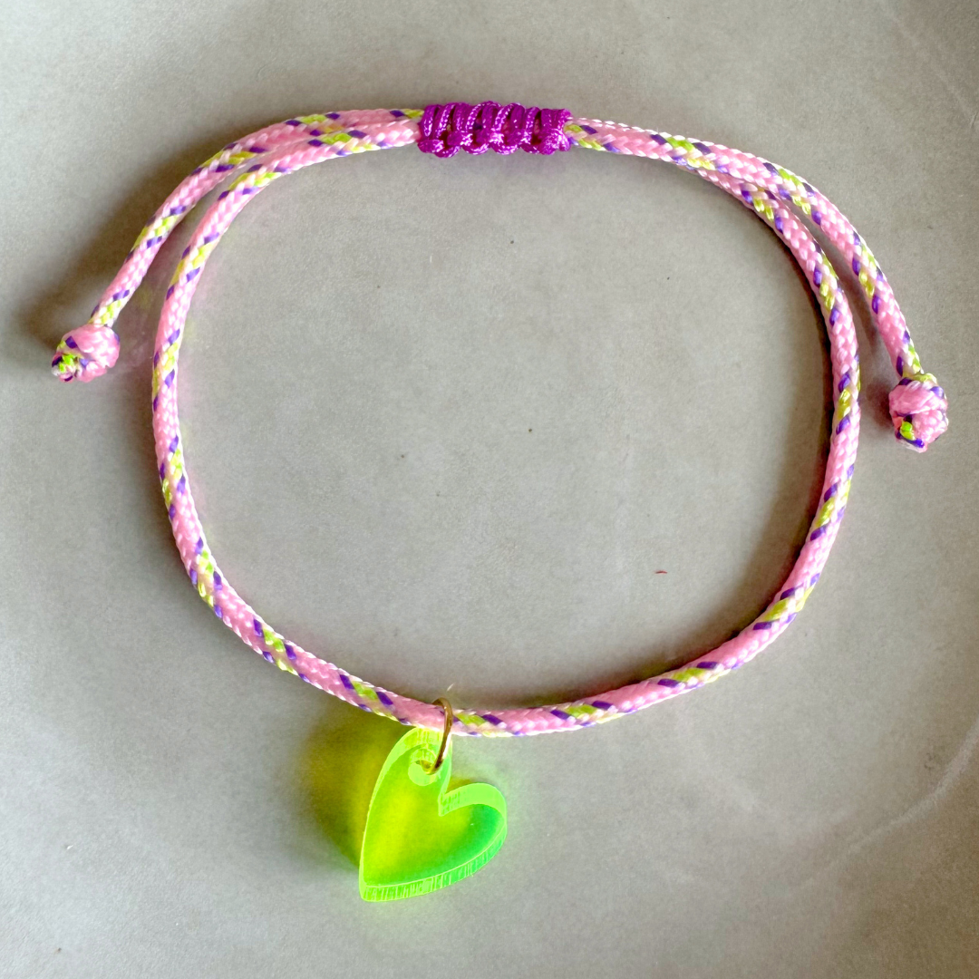 Armband Lume Charms | Heart Neon Yellow