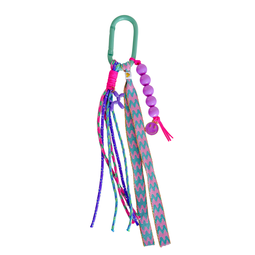 Telefonkabel kurz | Fuchsia-Türkis