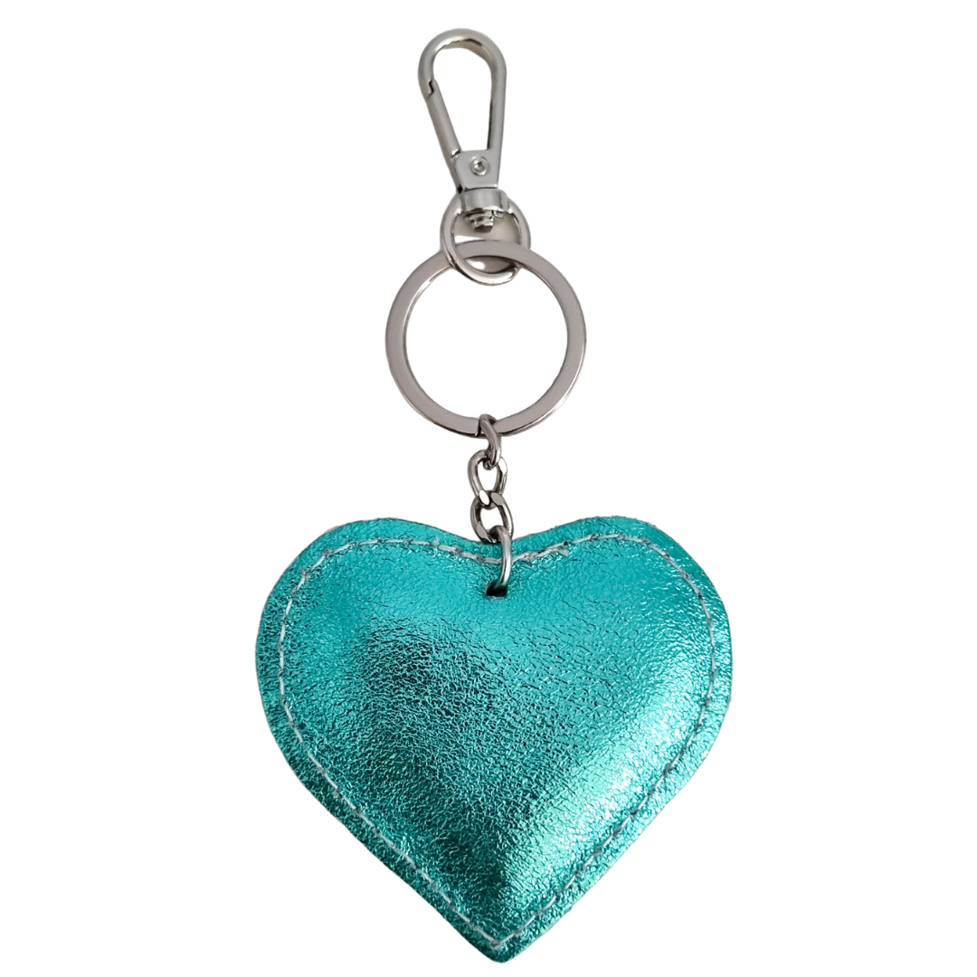 Heart Keychain | Turquoise Metallic
