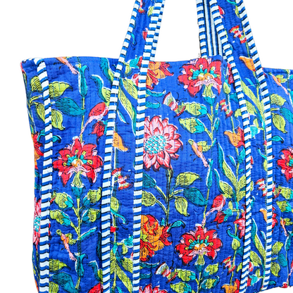 Tote Bag Veerle | Kobalt Flowers