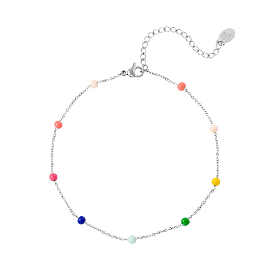 Enkelbandje Dots Colors | Zilver