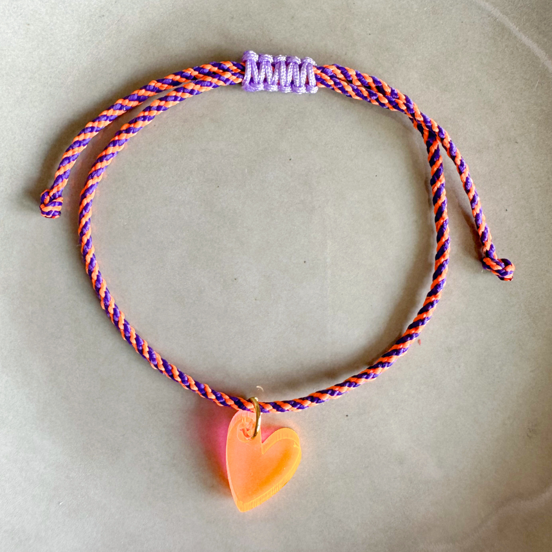 Armband Lume Charms | Heart Neon Orange