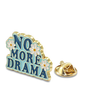 Pin &quot;No more drama&quot; Blau-Gold