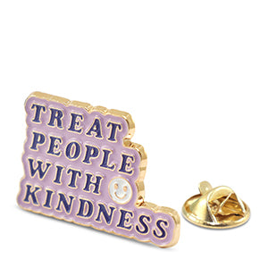 Pin &quot;Treat People With Kindness&quot; Purple-Blue-Gold