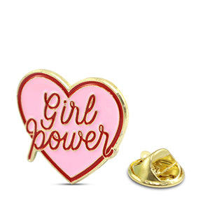 Pin Hart &quot;Girl power&quot; Pink-Red-Gold