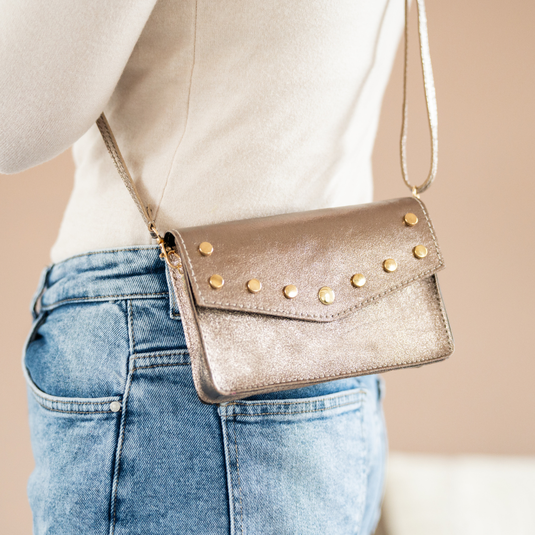 Schoudertas Lyfke | Metallic Taupe