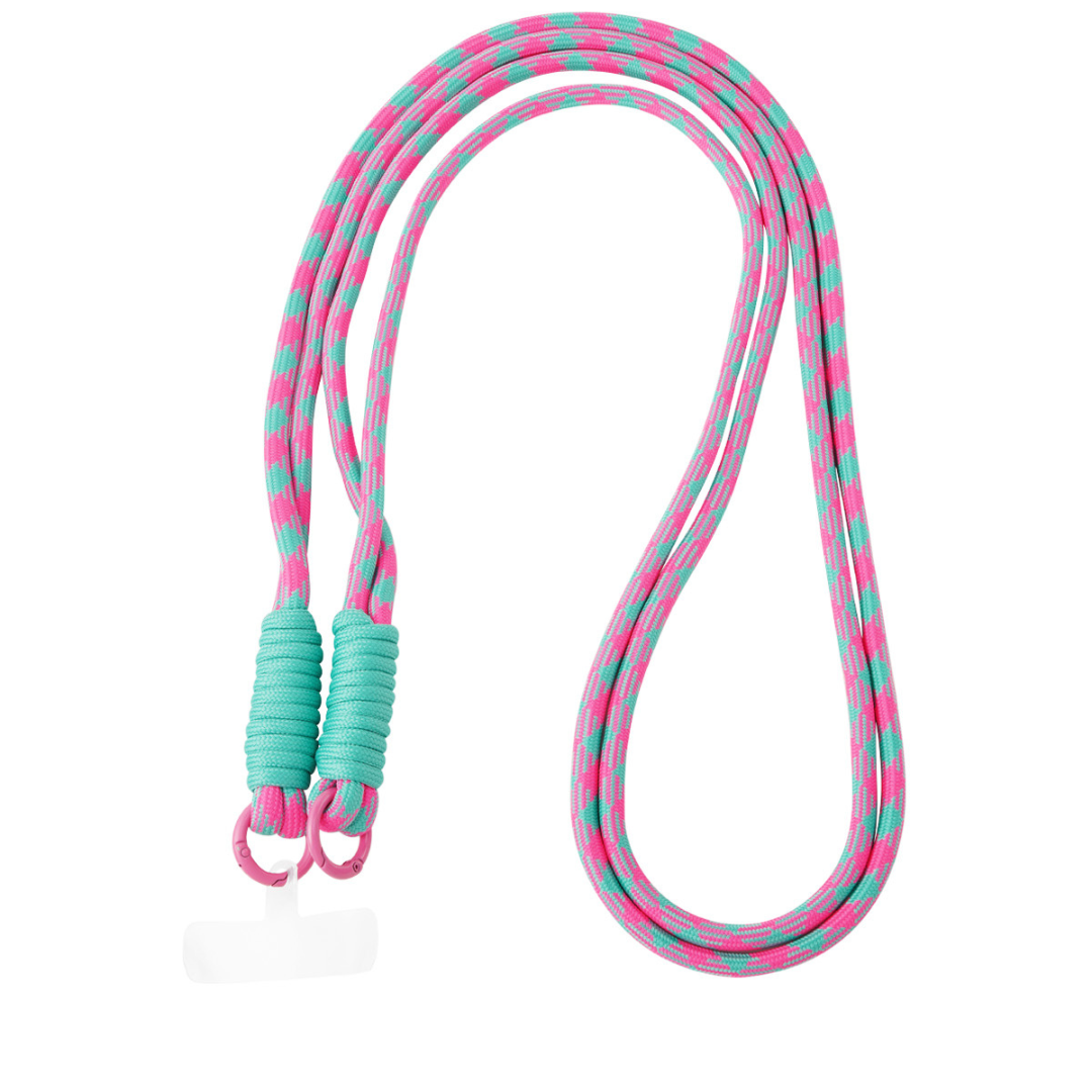 Lang Telefoonkoord | Neon Roze - Turquoise