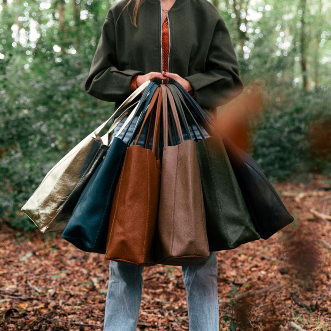Shopper (leather) Liene | Olive