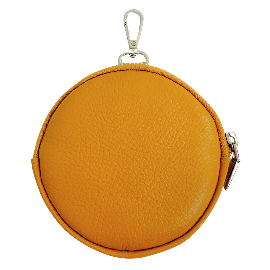 Rundes Lederportemonnaie | Ocker