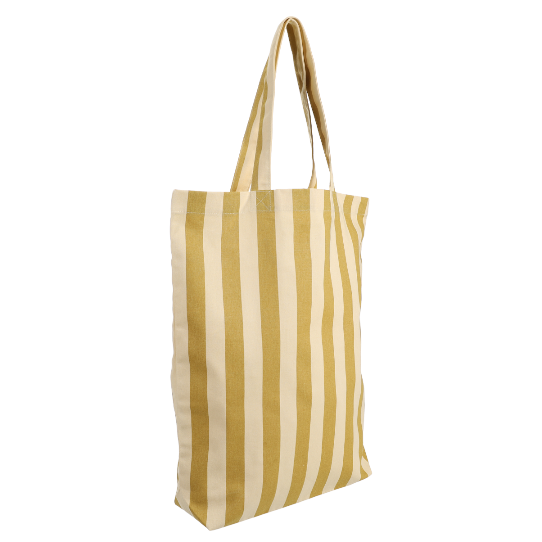 Katoenen Tas | Stripes Vanilla - Seaweed