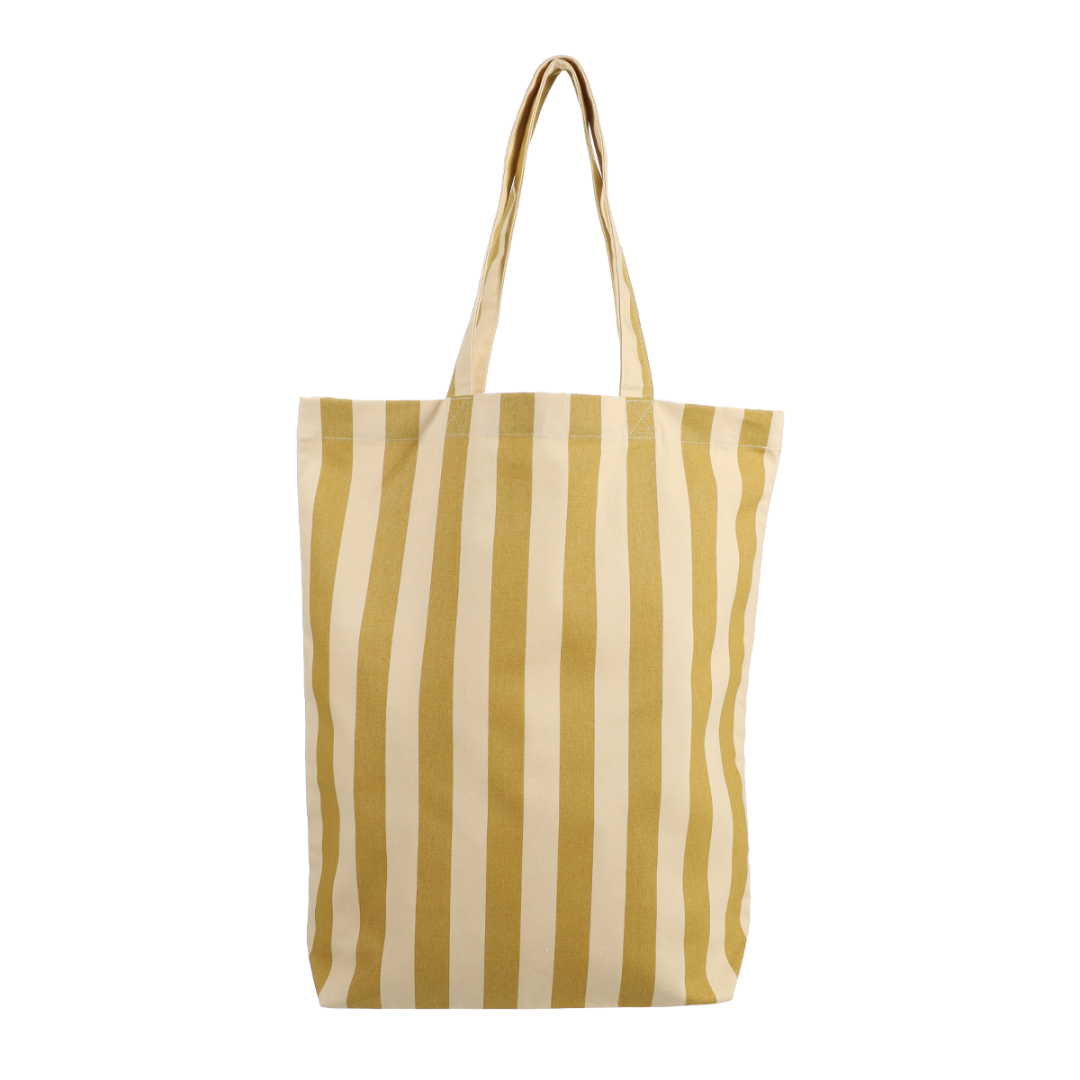 Katoenen Tas | Stripes Vanilla - Seaweed