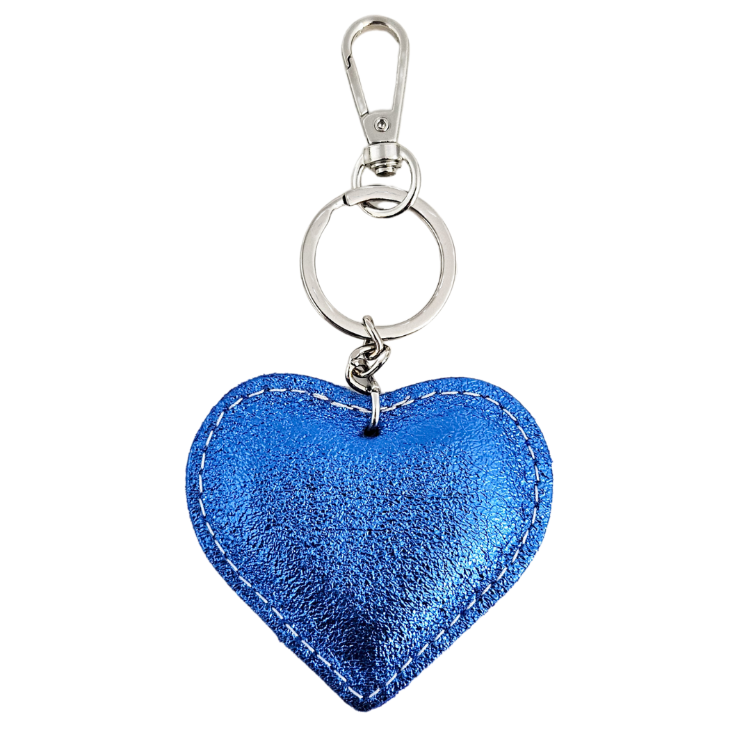 Heart Keychain | Cobalt Metallic